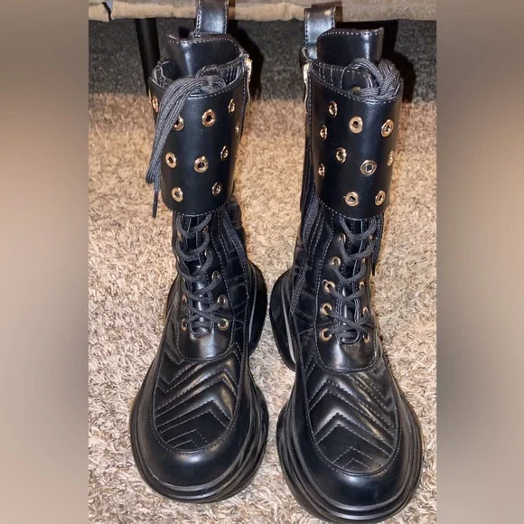 vivianly Round Toe Platform Mid Calf Boots Pull-on Chunky Zipper Ankle Booties - Picture 4 of 4